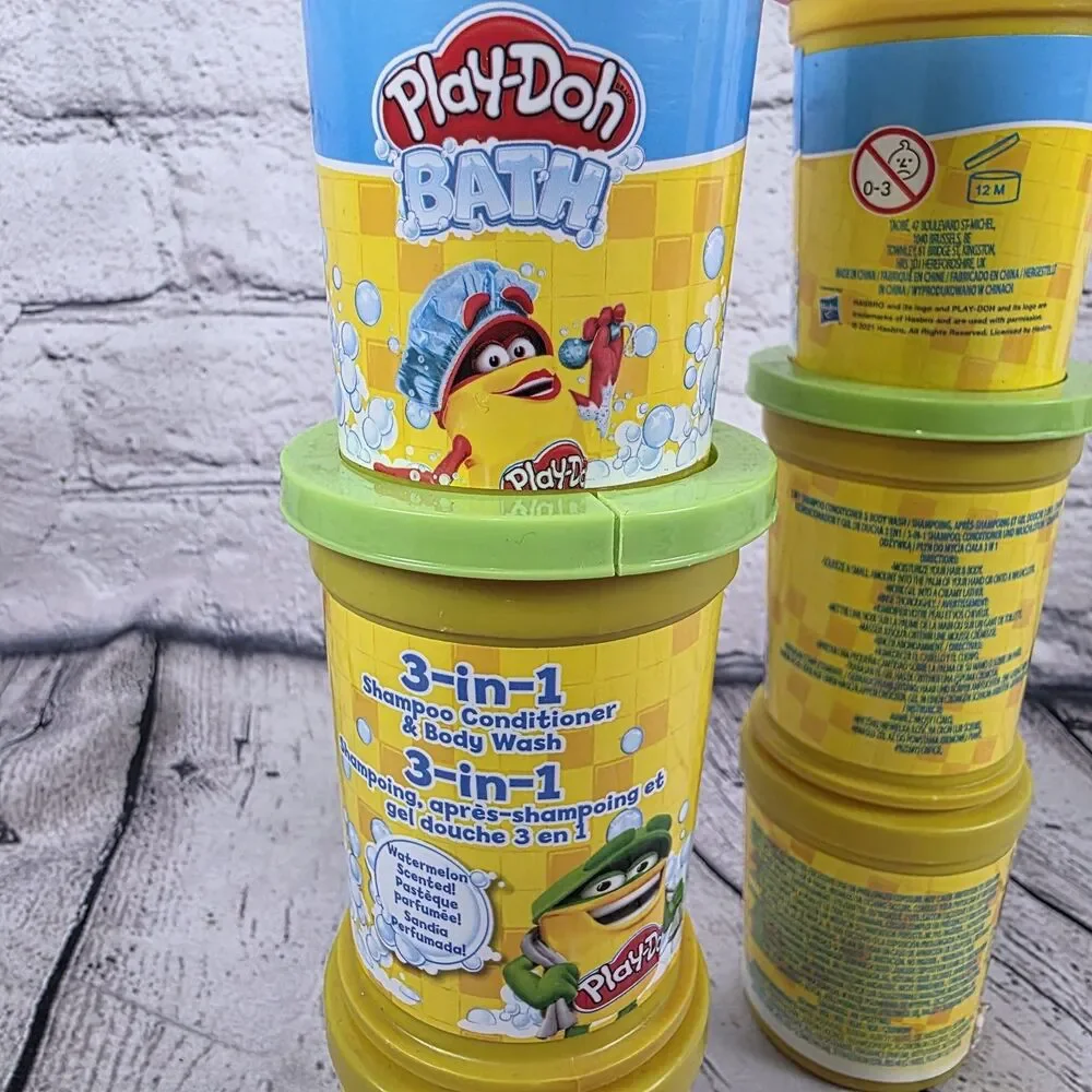 Play-Doh Bath Soap 3 in 1 Shampoo Conditioner & Body Wash 13.9 oz (2)